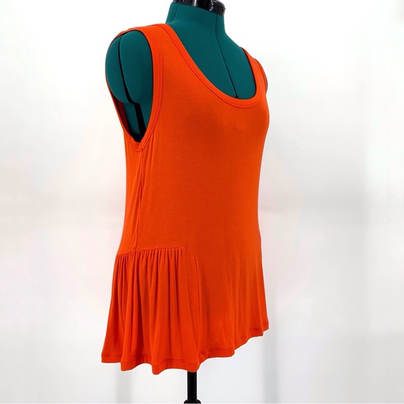 Cabi Hangout Tank # 5402, Orange Deep Scoop Neck Dropped Peplum Tank Top, Medium - Picture 8 of 15
